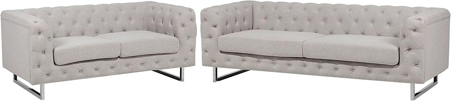 Sofa Set Polsterbezug beige 5-Sitzer VISSLAND Bild 1