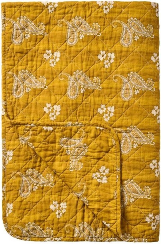 Ib Laursen - Decke Quilt Tagesdecke Überwurf 180x130cm Gelb Paisley 07921-03 Bild 1