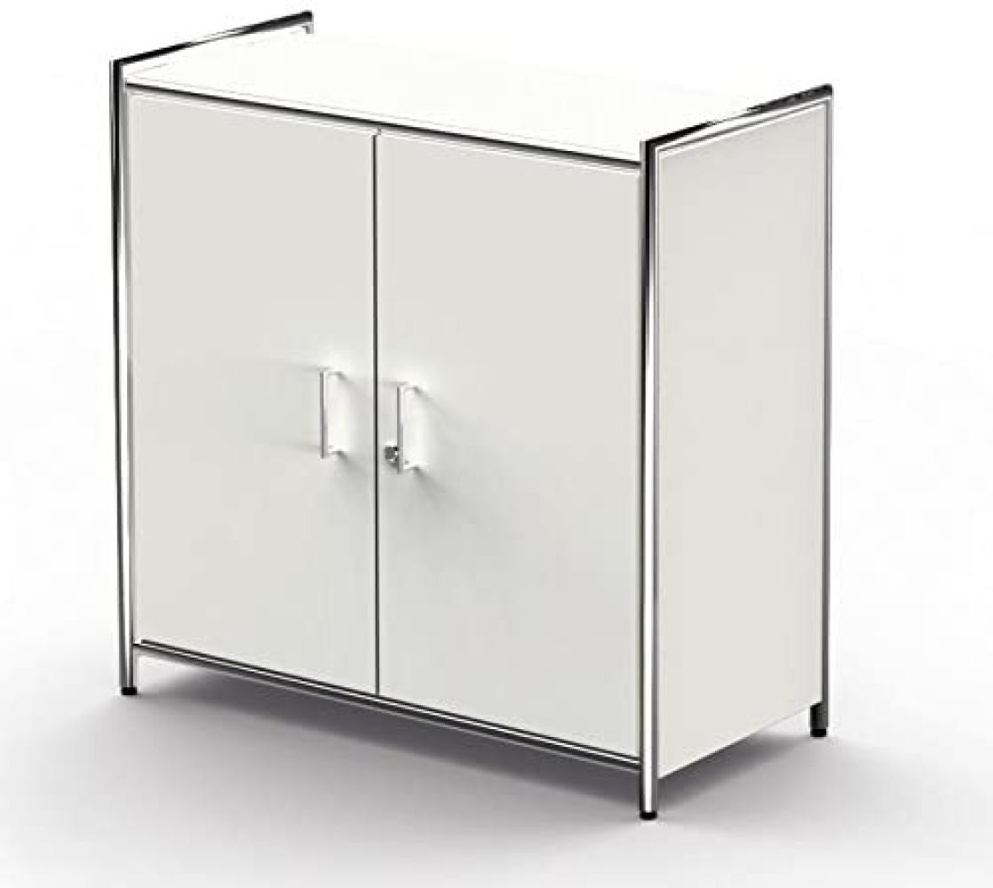 Sideboard mit Vorbautüren Artline, 80x38x78cm, Weiß Bild 1