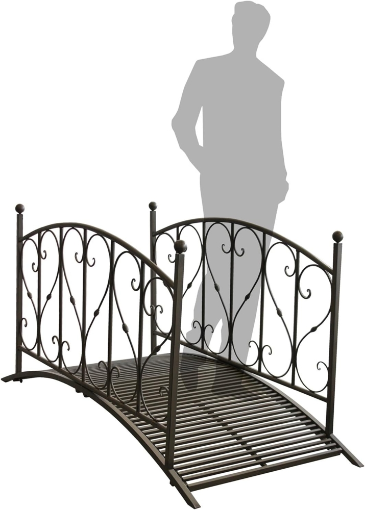 Gartenbrücke DUKONO Teichbrücke aus Metall dunkelbraun lackiert Bild 1