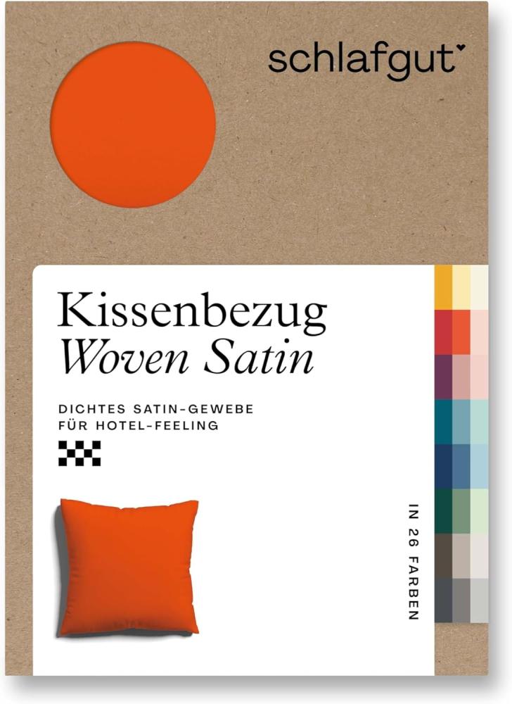 Schlafgut Woven Satin Bettwäsche|Kissenbezug einzeln 80x80 cm| red-mid Bild 1