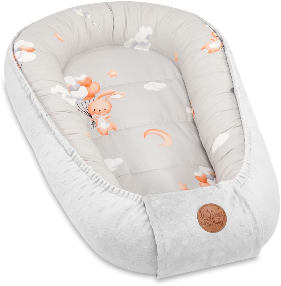 Warmes Nestchen Baby 90x50 cm - Kuschelnest Neugeborene Nestchen Winter/Herbst Kokon Babynest Kaninchen Bild 1