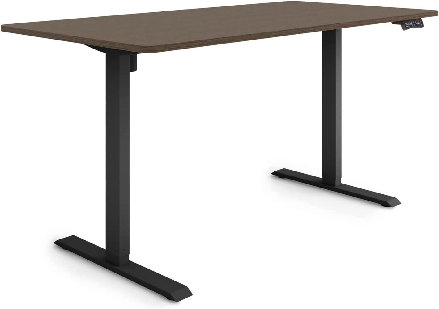 ESMART Germany ETX-121BE 160x80cm Ebenholz Dekor Ergonomischer Steh-Sitz-Schreibtisch Stufenlos elektrisch höhenverstellbar 73,5-123,5cm 3xMemory Aktivitätserinnerung Soft-Start/Stopp Schnelle Montage Bild 1