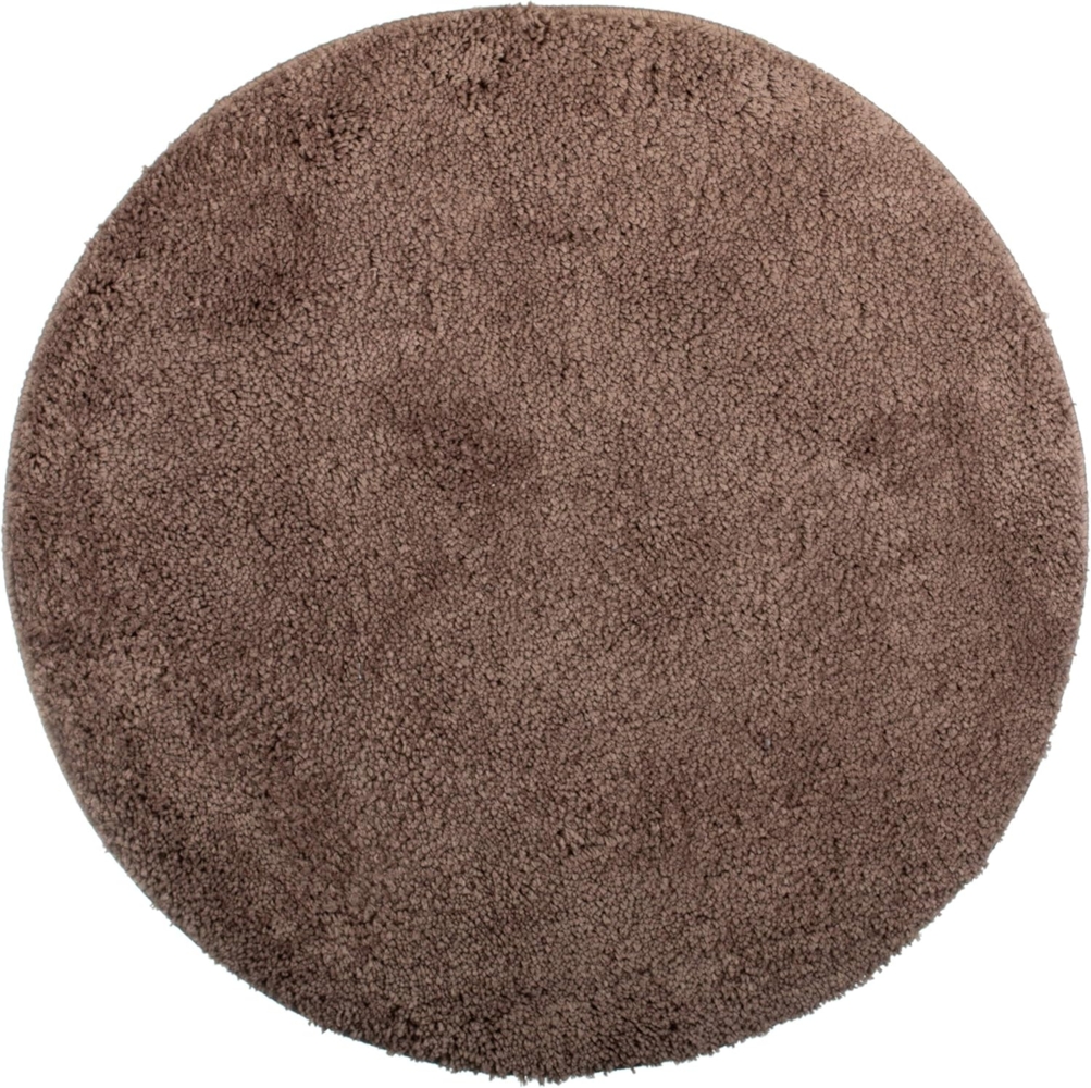 Brandsseller Badematte Rund Ø 60 cm Badteppich Badvorleger Badezimmerteppich Duschvorleger Taupe Bild 1