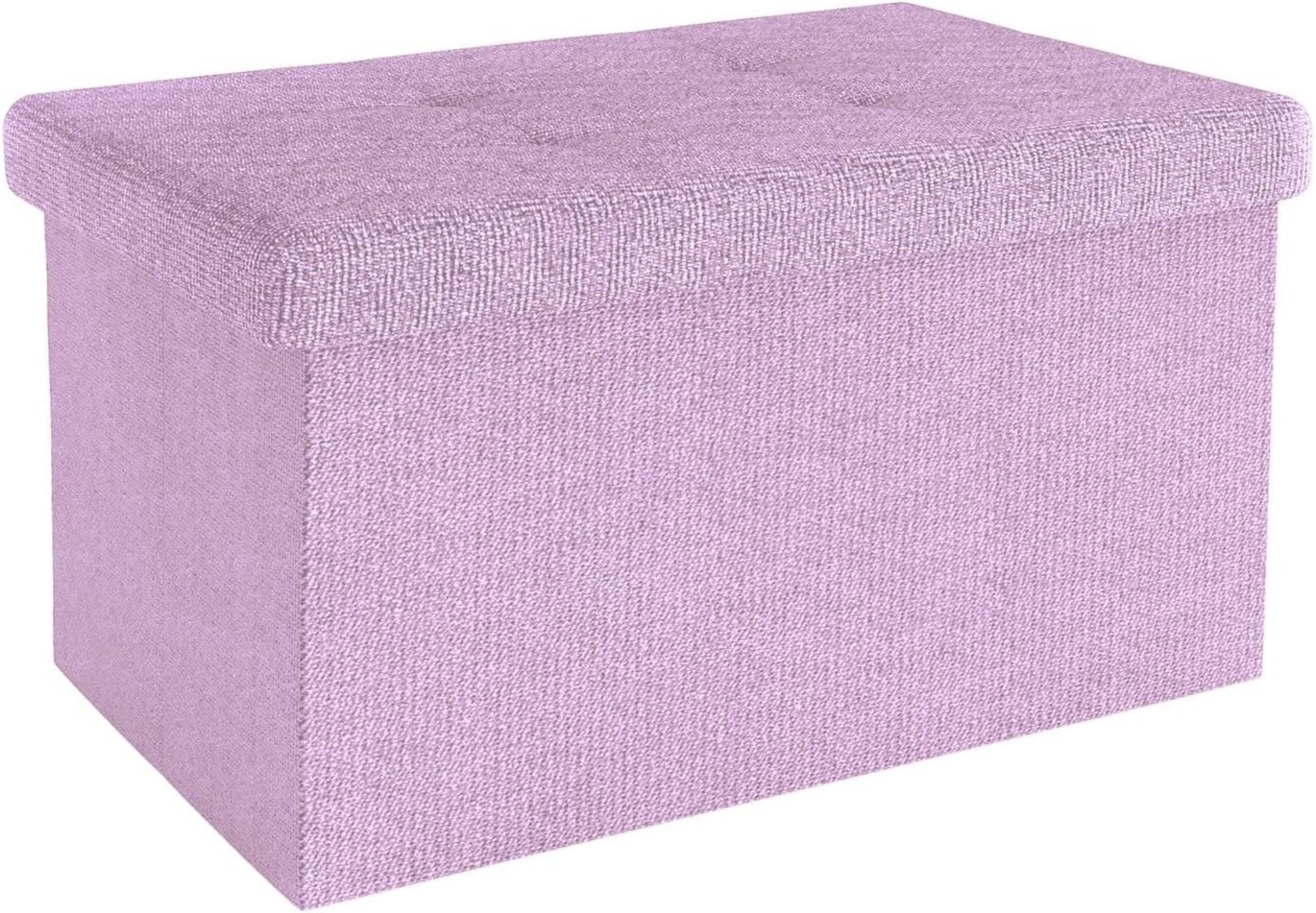 Intirilife Faltbare Sitzbank 49x30x30 cm in LOTUS ROSA - Sitzwürfel mit Stauraum und Deckel aus Stoff mit Mulden - Sitzcube Fußablage Aufbewahrungsbox Truhe Sitzhocker Bild 1