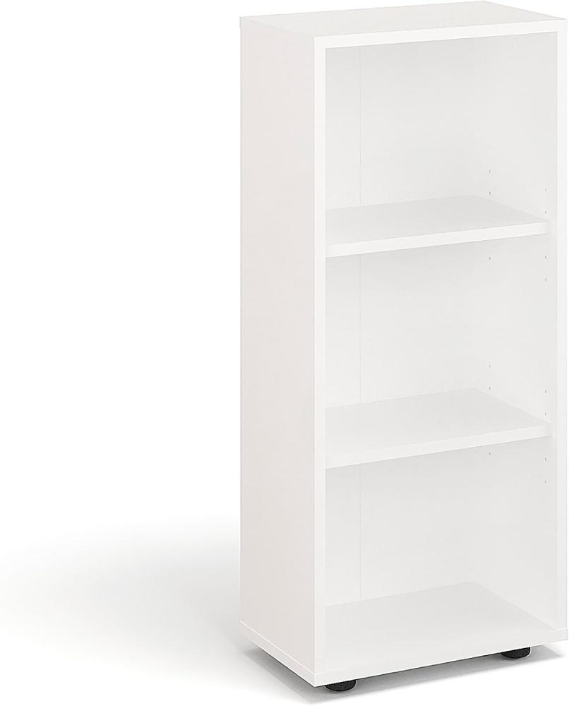 KOMTO Bücherregal Lumo 40 cm Weiß Regal mit 3, 4 or 6 Ebenen und Höhenverstellbare, Regale Standregal Aufbewahrungsregal Bookshelf Bild 1