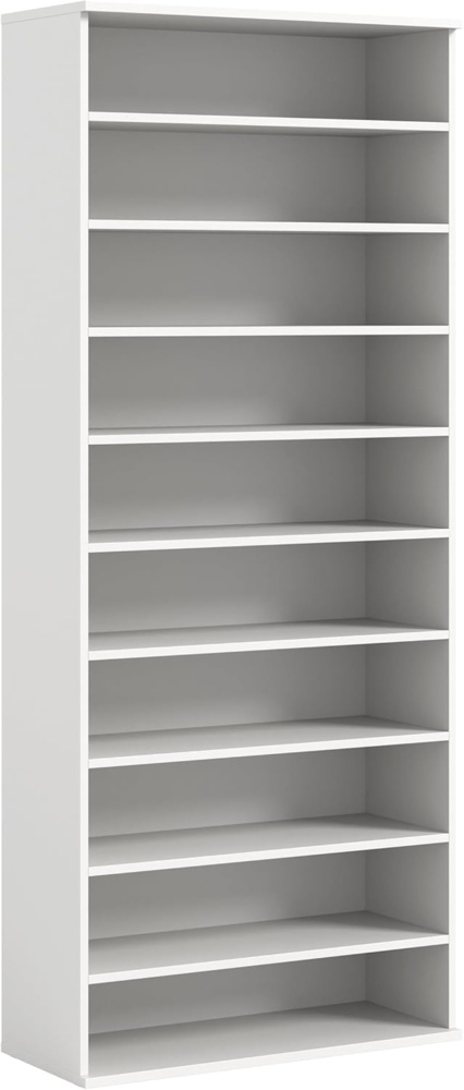 Schuhregal (B/H/T: 80x191x34 cm) in weiß Nachbildung Bild 1