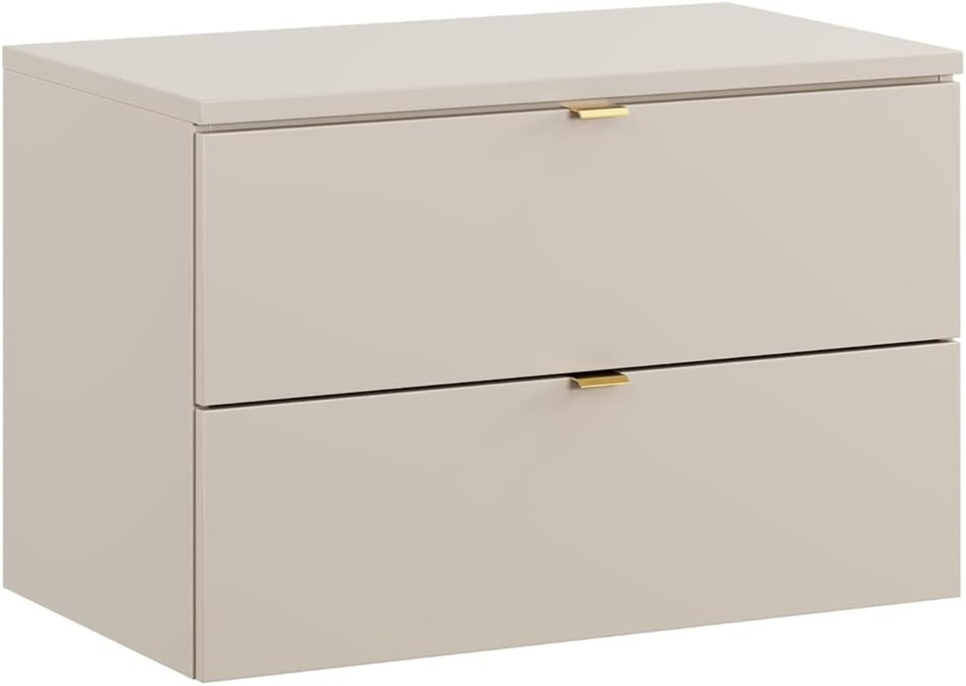 Lomadox Waschbeckenschrank DURANGO-56 Waschtischunterschrank 80cm, kaschmir, 2 Schubladen, Softclose Bild 1