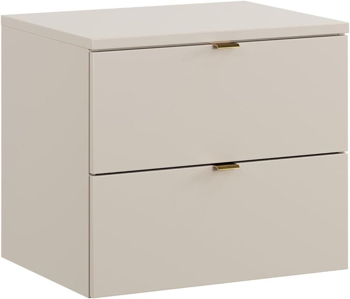 Lomadox Waschbeckenschrank DURANGO-56 Waschtischunterschrank 80cm, kaschmir, 2 Schubladen, Softclose Bild 1