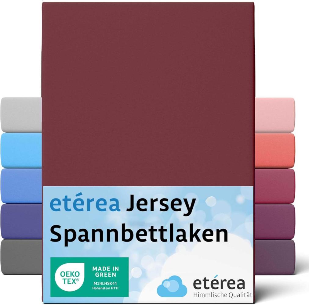 etérea Comfort Jersey Spannbettlaken Bordeaux 180x200 cm - 200x200 cm Bild 1