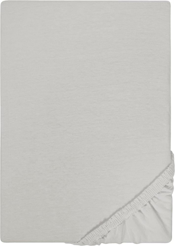 Biberna Jersey-Stretch Spannbettlaken Spannbetttuch 140x200 cm - 160x200 cm Sturmgrau Bild 1