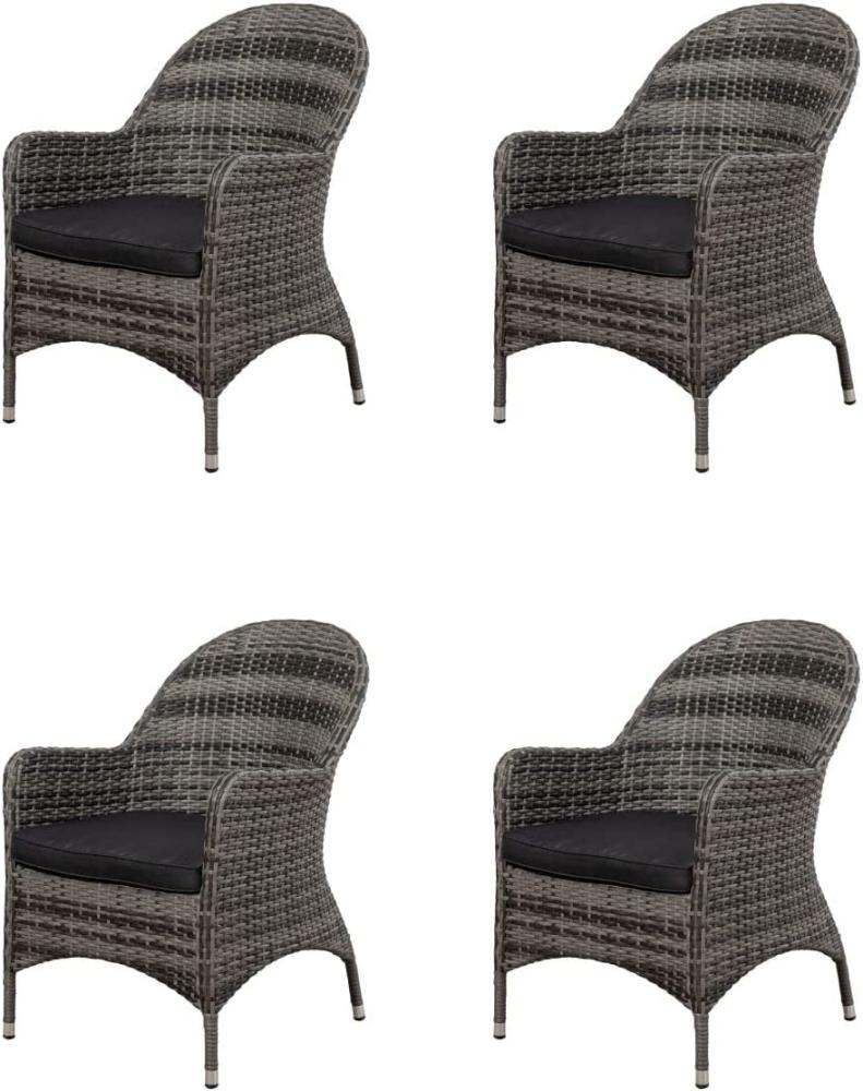 LILLE Polyrattan Diningsessel mit Alu-Gestell - blackpearl Bild 1