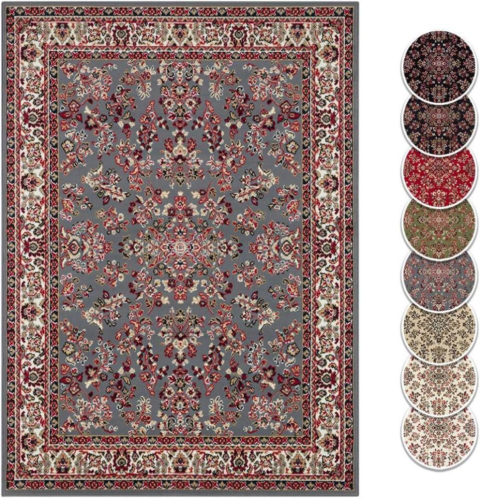 Kurzflor Orient Teppich Zabul - 80x250x0,8cm - grau Bild 1