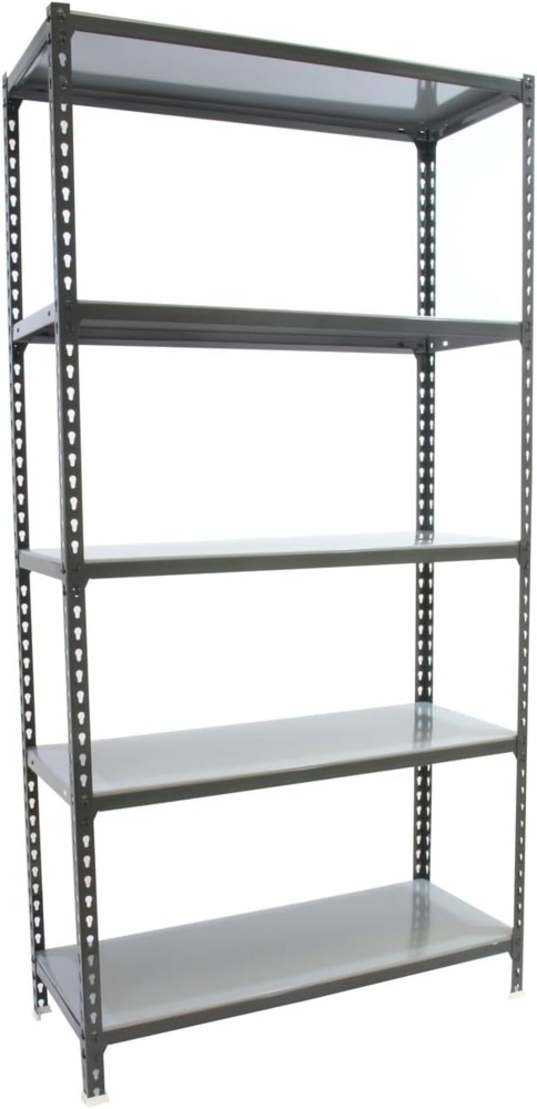 Simon Rack Schwerlastregal, 1800 x 800 x 400 mm, Bis 180 kg Belastbar, 5 Verstellbare Ablagen, Kellerregal, Lagerregal, Anthrazit/Verzinkt - Simonclick Bild 1