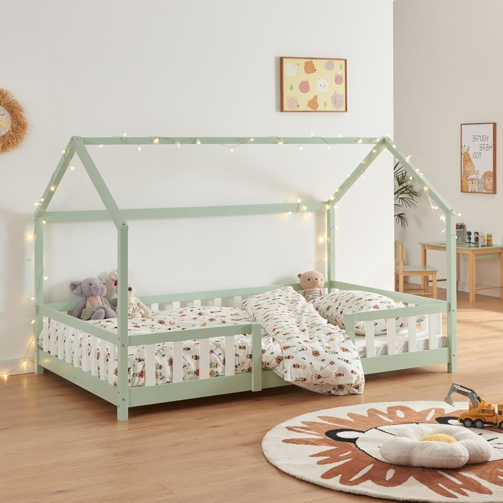 Kinderbett Sisimiut 140x200 cm Mintgrün / Weiß [en. casa] Bild 1