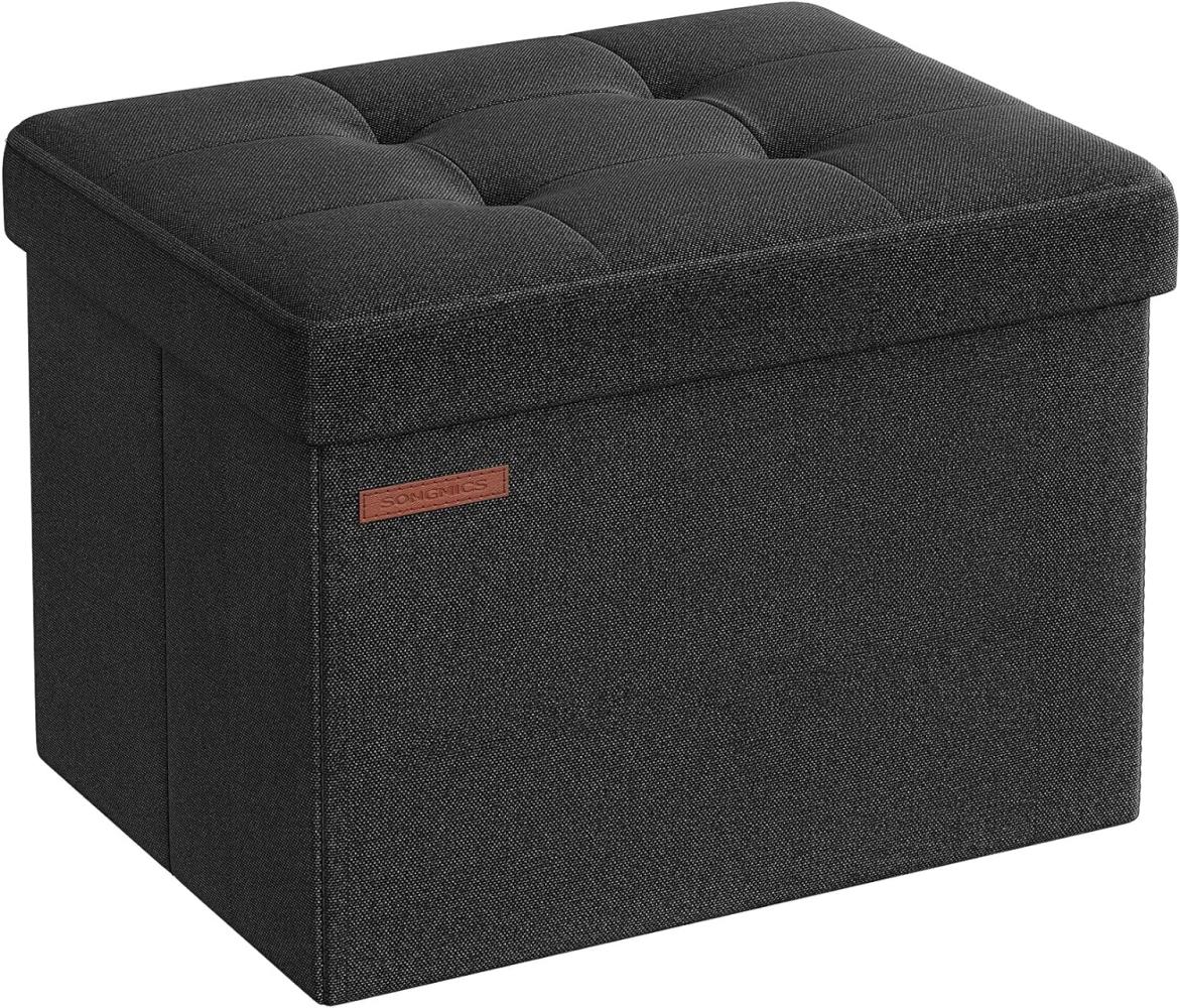 Songmics 41 cm Sitzbank mit Stauraum, klappbare Sitztruhe, Aufbewahrungsbox, Fußbank, basisschwarz LSF102B01 Bild 1