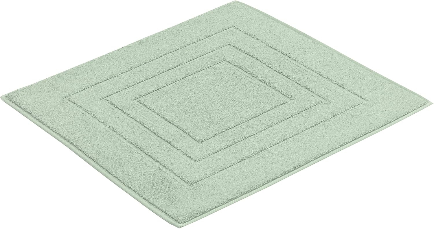 Vossen Badematte Feeling, Höhe 10 mm, beidseitig nutzbar, fußbodenheizungsgeeignet, Baumwolle, quadratisch, Badteppich, Uni-Farben, mit Bordüre, Hoch-Tief Effekt, reine Baumwolle Bild 1