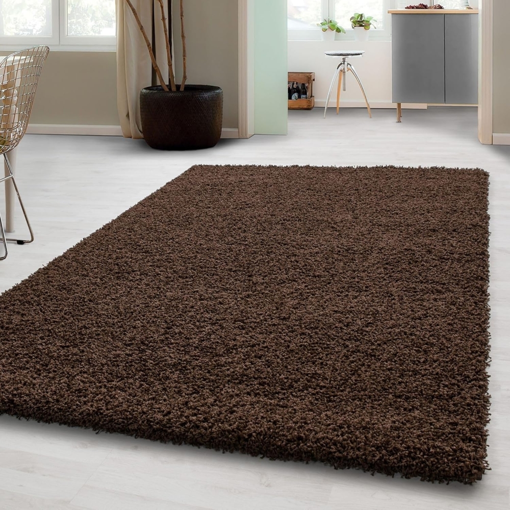 Carpetsale24 Shaggy Hochflor Teppich Wohnzimmer 300x400 cm Braun - Modern Flauschiger Teppich Extra Weich, Pflegeleicht und Einfarbig - Ideal als Teppich für Schlafzimmer, Esszimmer und Küche Bild 1