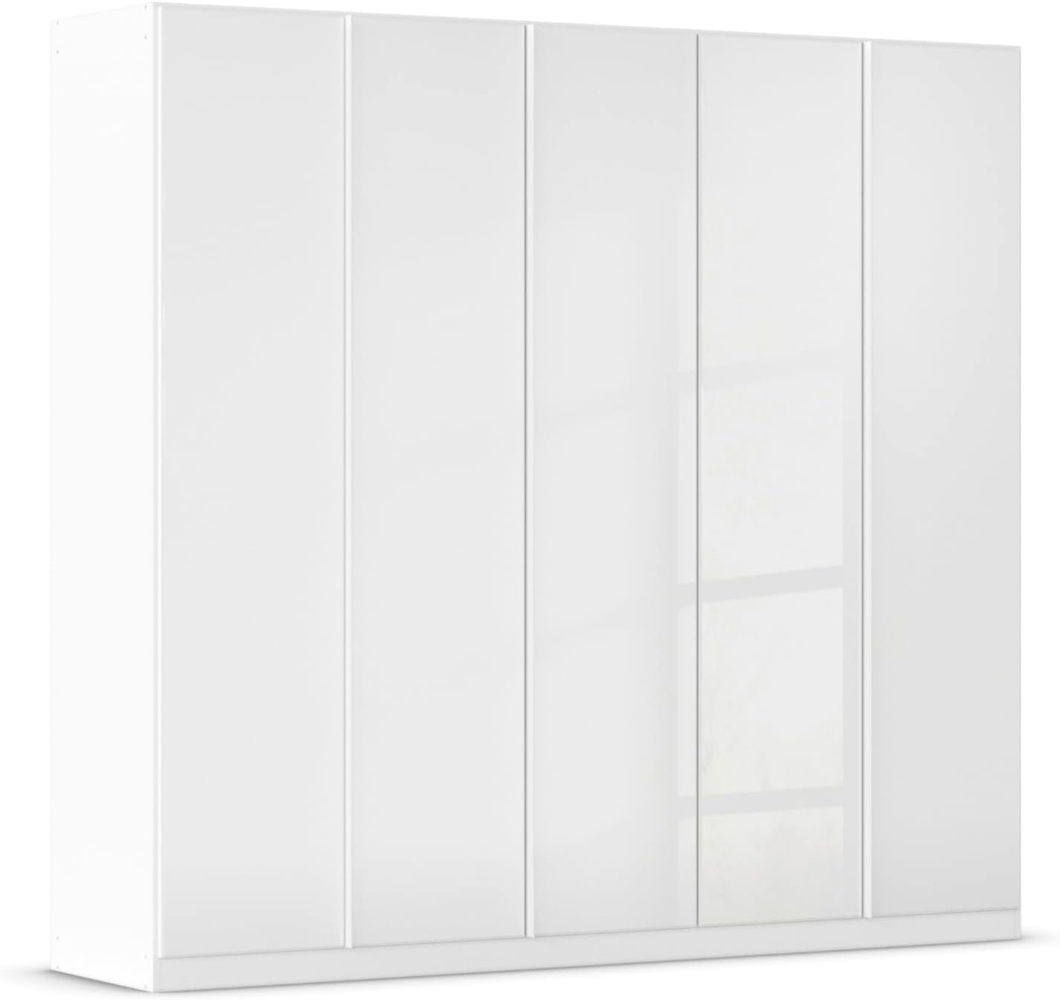 Rauch Möbel Monostar, Drehtürenschrank, Kleiderschrank, Kleiderschränke, Garderobe, 5-türig, 5 Glastüren, Farbe Glas weiß/Alpinweiß, 226 x 210 x 54 cm Bild 1