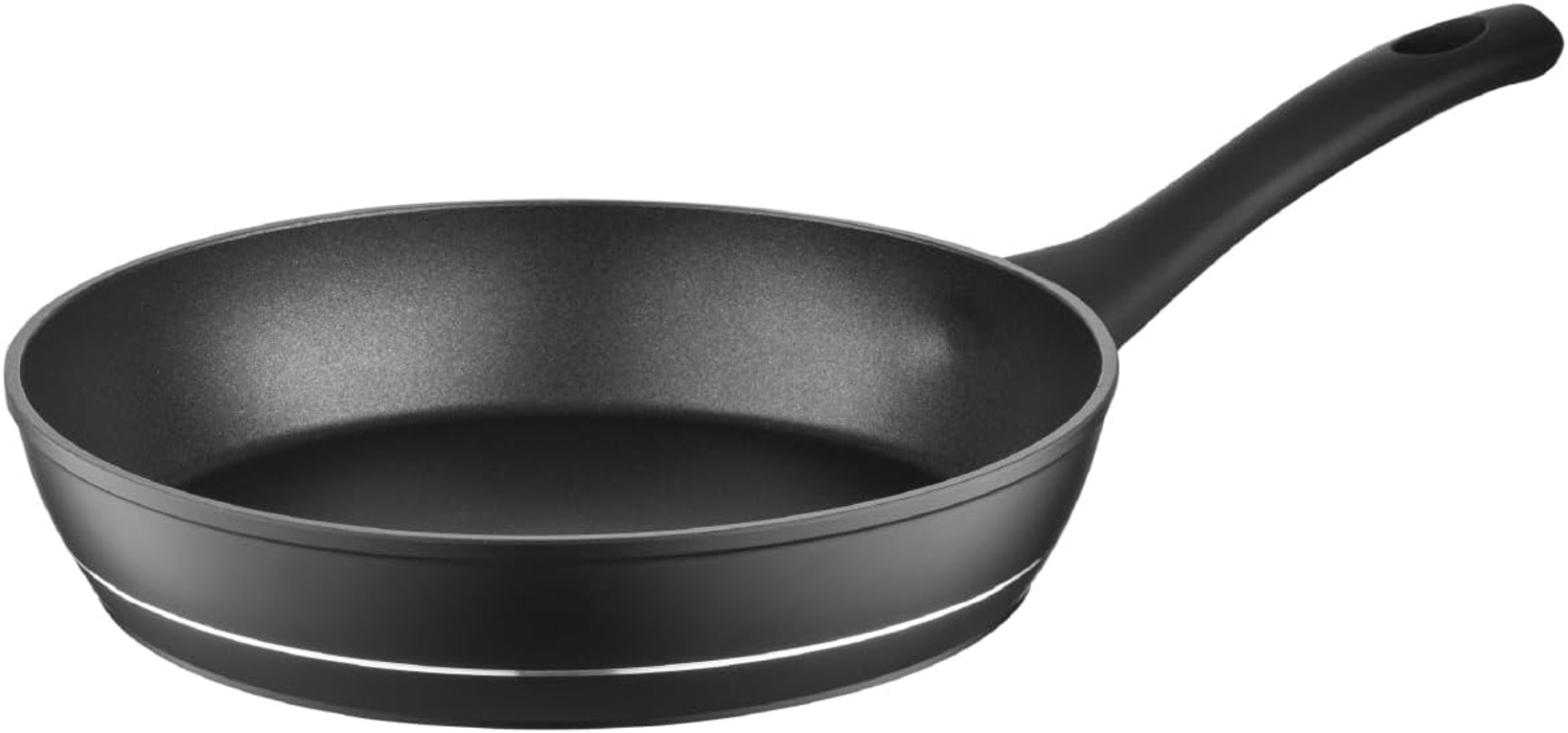 FLORINA Aluminium Bratpfanne 28 cm Durchmesser I Universalpfanne DELUX Antihaftbeschichtet I Anti-Kratz Pfanne mit Induktionsboden I Pfanne Geeignet für Induktionsherd, Gasherd, Elektroherd (Schwarz) Bild 1