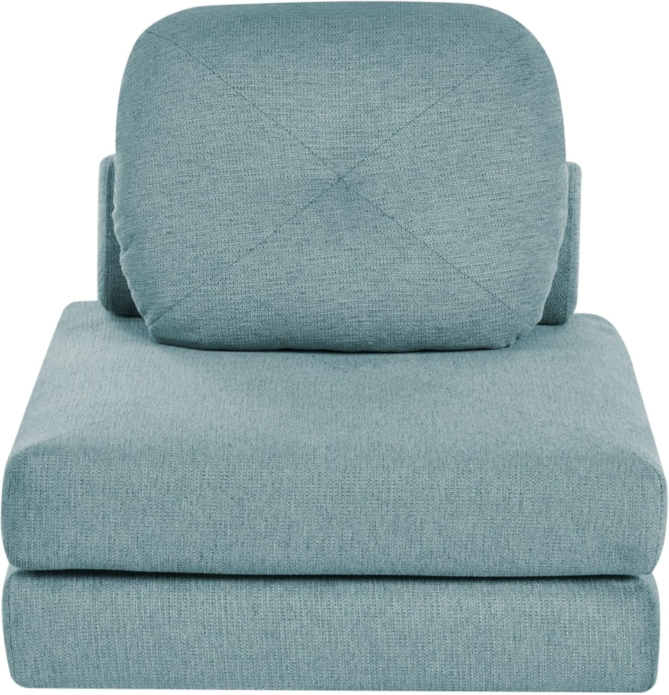 Beliani 'OLDEN' 1-Sitzer Bodensofa mit Schlaffunktion, Mintgrün, Stoff Bild 1