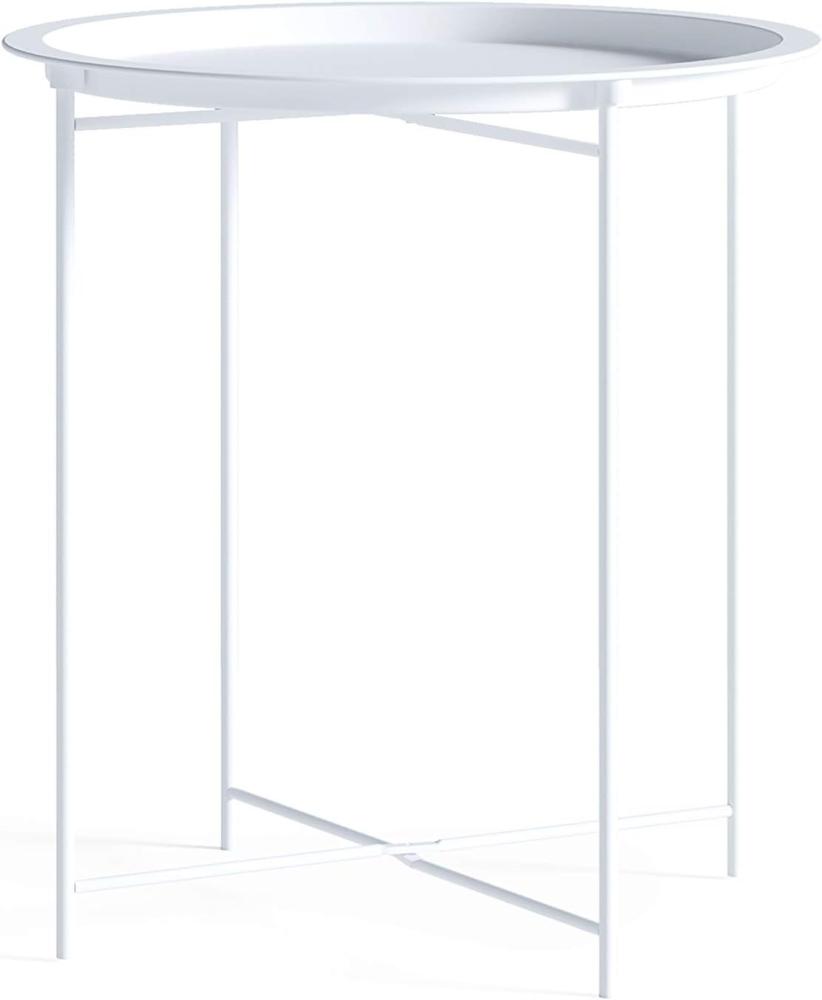Homexperts 'SMART' Beistelltisch, Metall - Stahl weiß, B 47 x H 50,5 x T 47 cm Bild 1