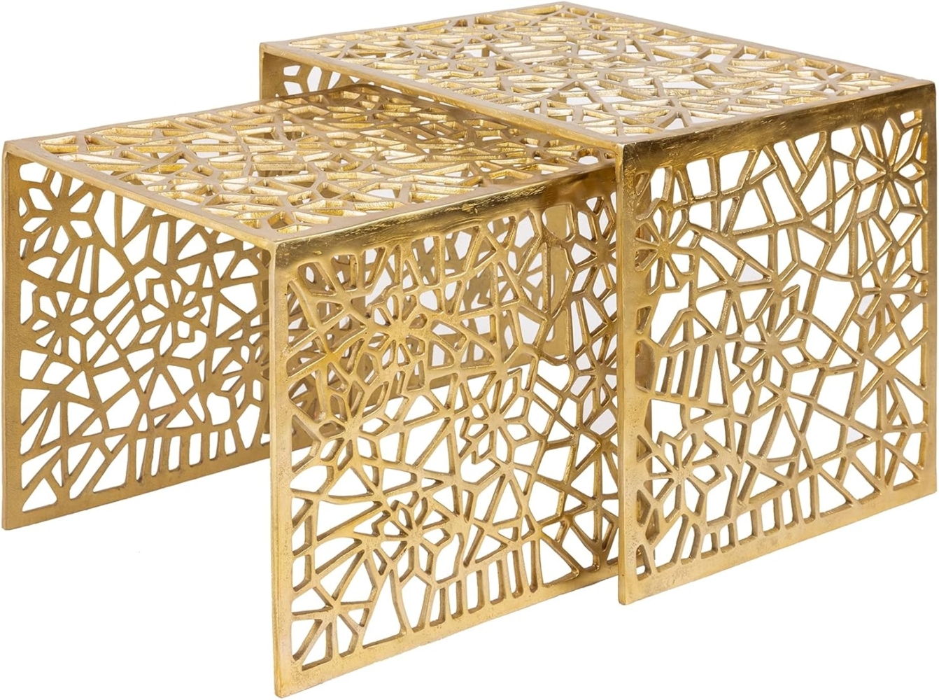 riess-ambiente Couchtisch ABSTRACT 50cm gold (Set, 2-St), Wohnzimmer · Metall · eckig · Modern Design Bild 1