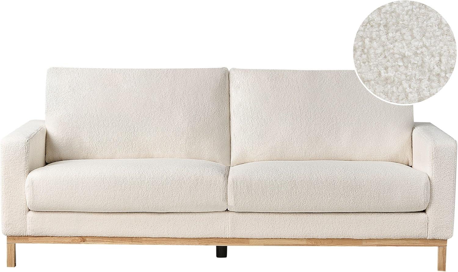 2-Sitzer Sofa Bouclé weiss hellbraun SIGGARD Bild 1