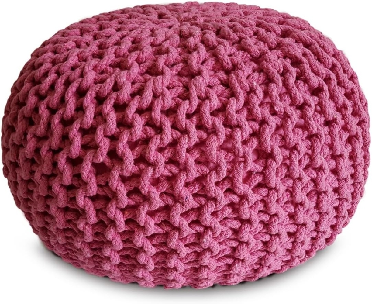 Amagohome Sitzhocker Strickhocker Pouf Ø45 o. 55cm Bodenkissen Sitzpouf XXL Baumwolle nachh Bild 1