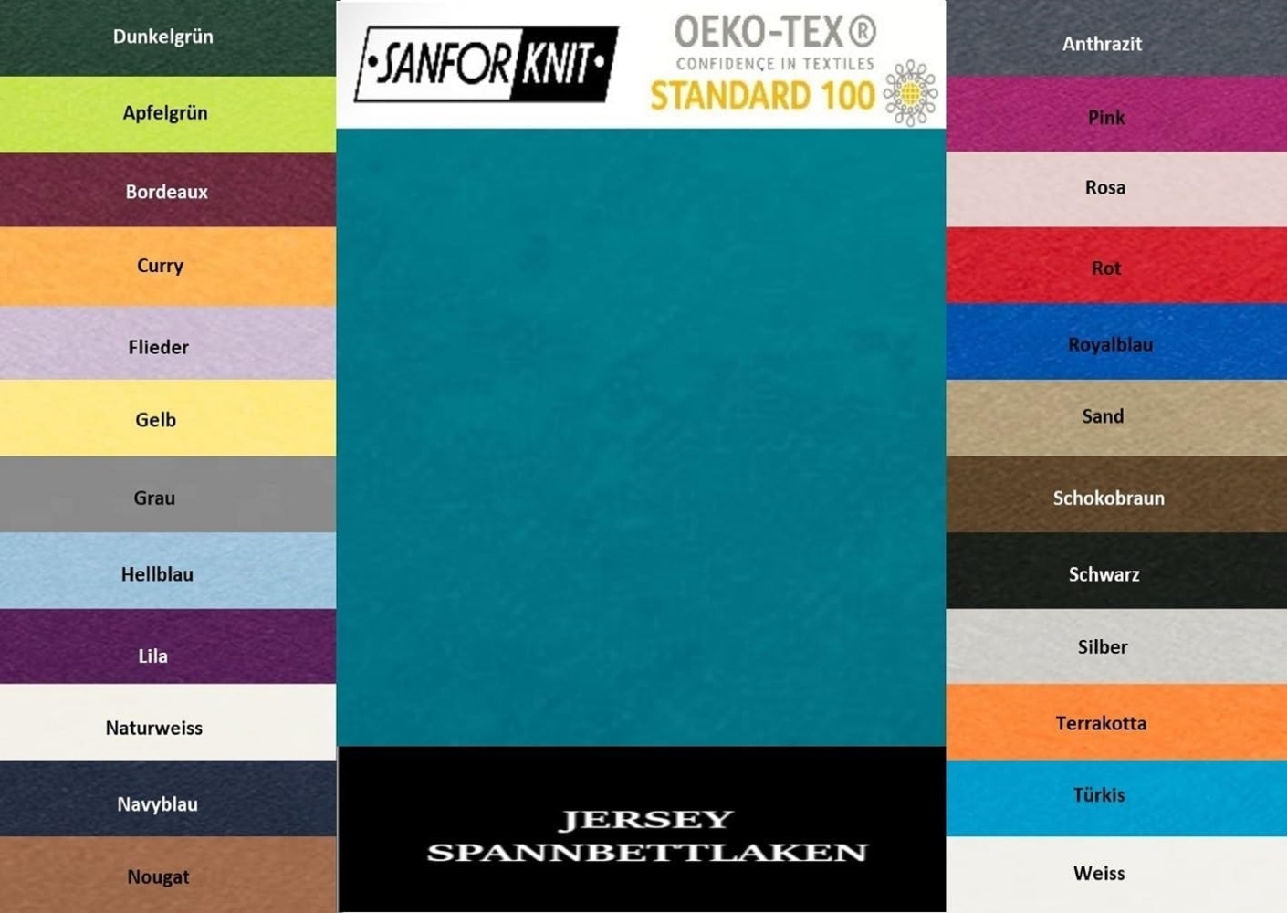 Jersey Spannbettlaken 200x220 cm Petrol Bild 1