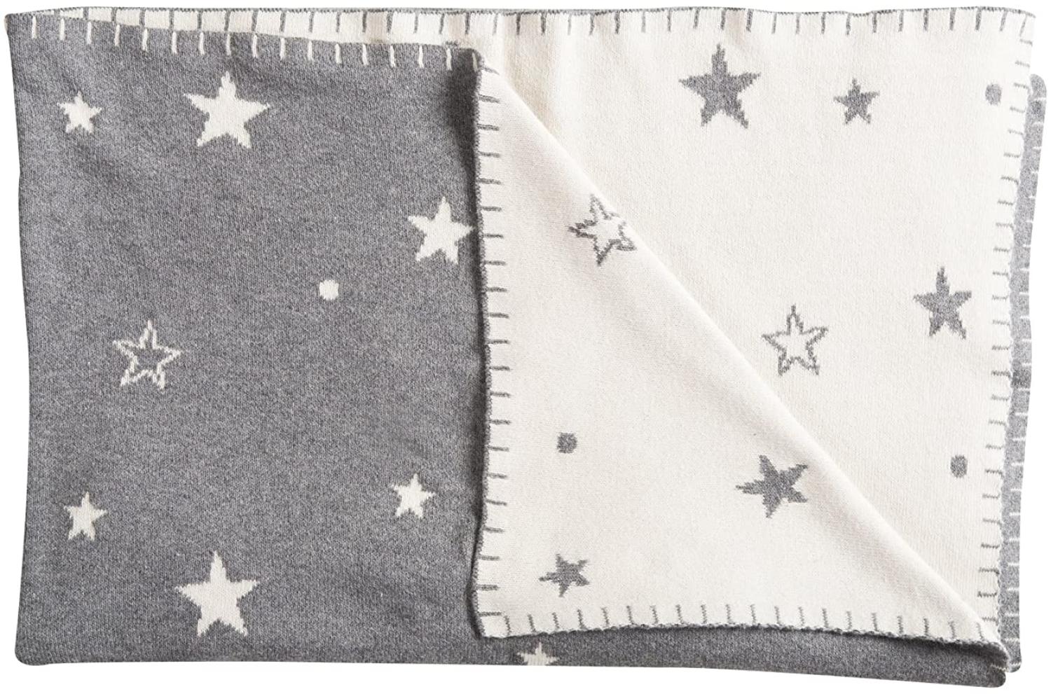 Schardt Baby Kuscheldecke Babydecke Sternchen 95x120 cm, grau Bild 1