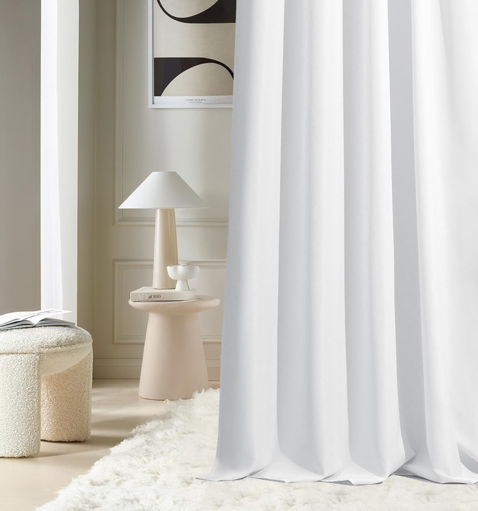 ROOM99 Vorhang mit Kräuselband Aura 140x280 cm Breite x Höhe Schiebegardinen Deko Modern Curtain Gardine Wohnzimmer Schlafzimmer Weiß, 1 Stück Bild 1