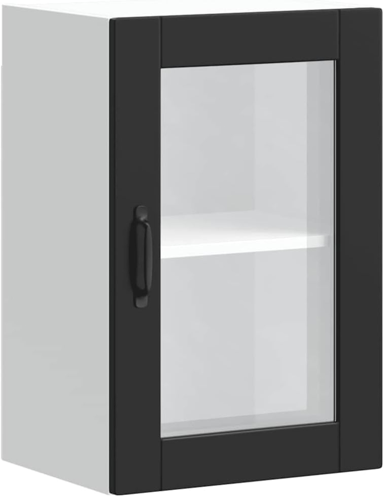 Küchen-Hängeschrank mit Glastür Porto Schwarz 854008 Bild 1