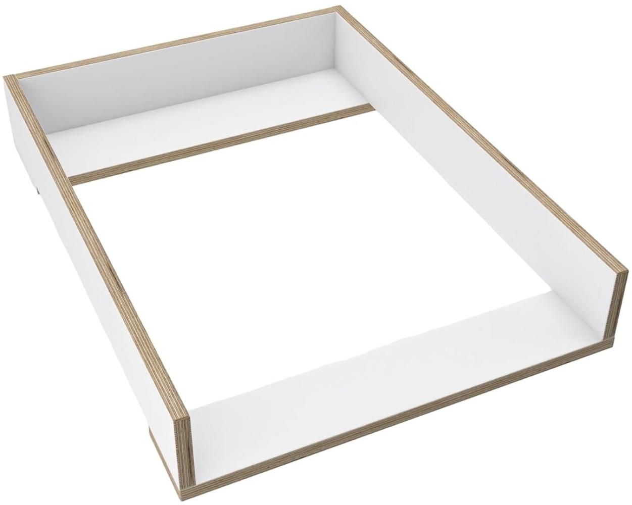 regalik Wickelaufsatz für Hemnes von IKEA, Wickeltischaufsatz für 50 cm Kommoden, Abnehmbar Wickelkommode aufsatz, Gerade Frontplatten, Weiß Superholz, 1 mm ABS-Material, 72cm x 54cm Bild 1