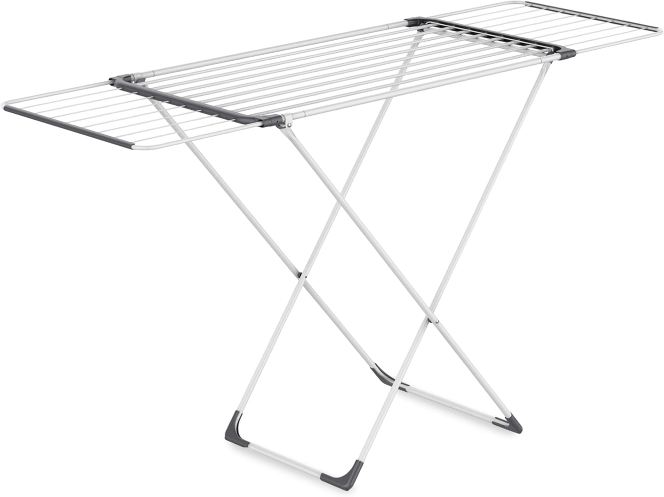 Spetebo Wäscheständer Wäscheständer ausziehbar weiß 18 m Trockenlänge - 108-178 cm, platzsparend zusammenklappbar Bild 1