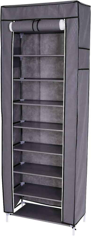 dibea Faltschrank schmal mit Vlieshülle 60x160x30 cm, grau Bild 1