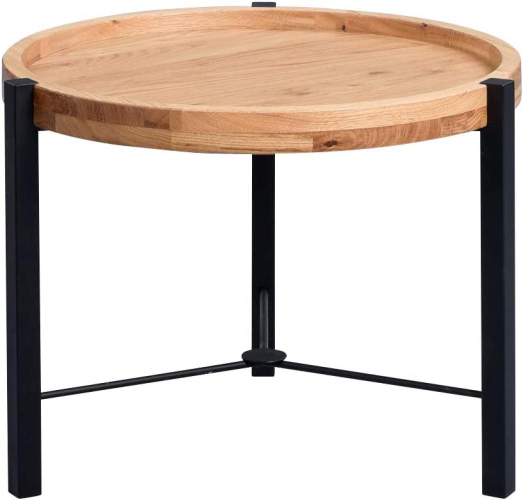 HomeTrends4You Opus 1 Couchtisch/Beistelltisch, Echtholz Wildeiche furniert, braun, Durchmesser 50cm, Höhe 39cm Bild 1
