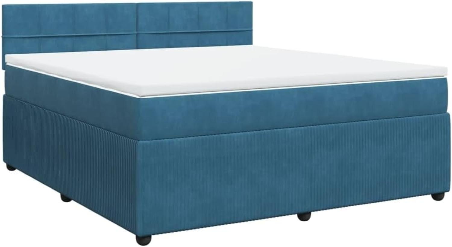 Boxspringbett mit Matratze Blau 180x200 cm Samt 3290110 Bild 1