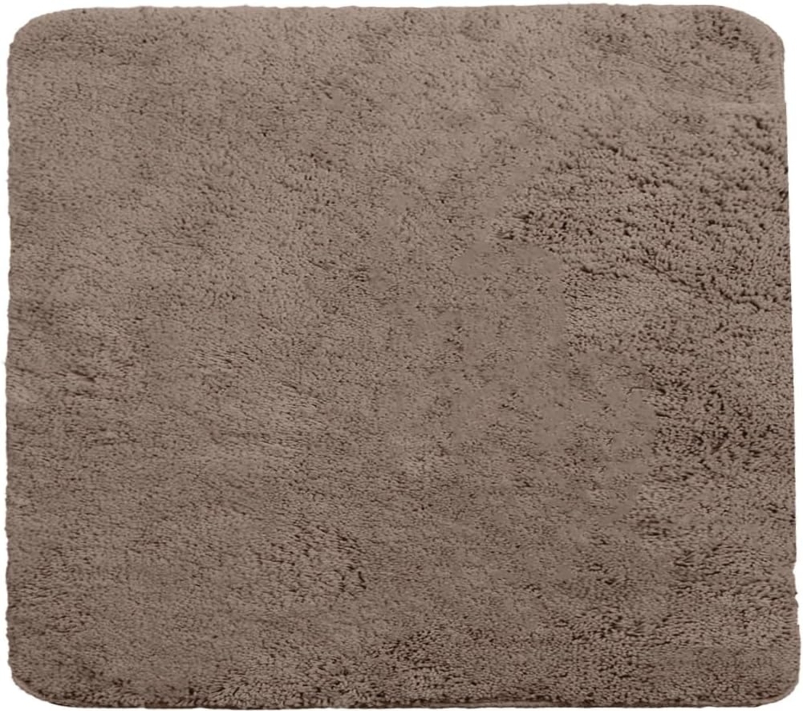 Brandsseller Badezimmerteppich 50x50 cm Badvorleger Badematte Badteppich quadratisch Chenille rutschfest saugstark maschinenwaschbar - Taupe Bild 1