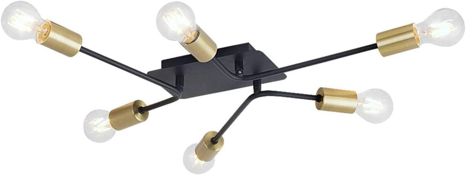 Rabalux Lanny Deckenleuchte schwarz, gold 6xE27 dimmbar Bild 1