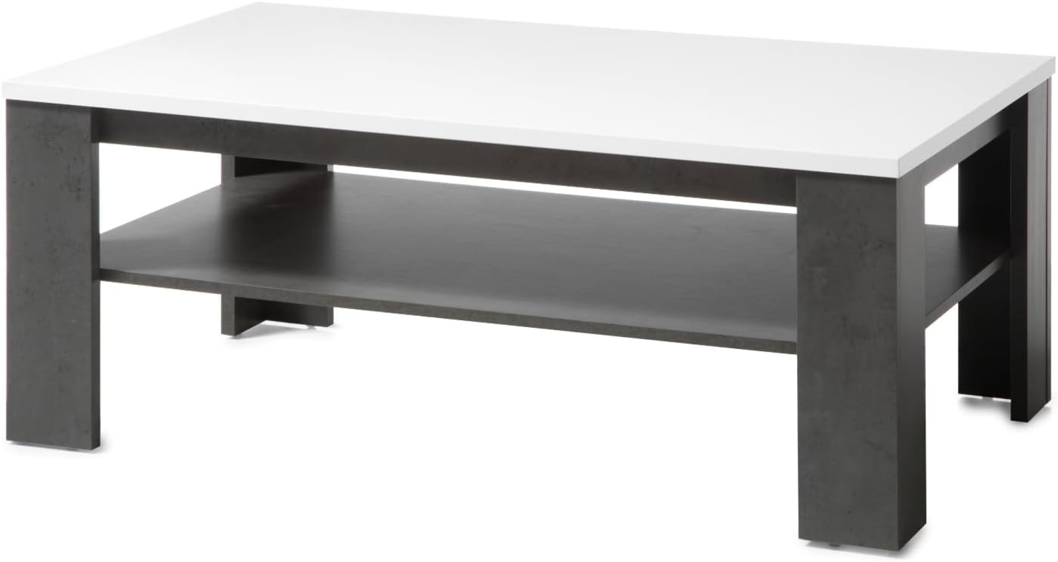 Couchtisch Etero - Weiß Hochglanz Dark Concret Bild 1