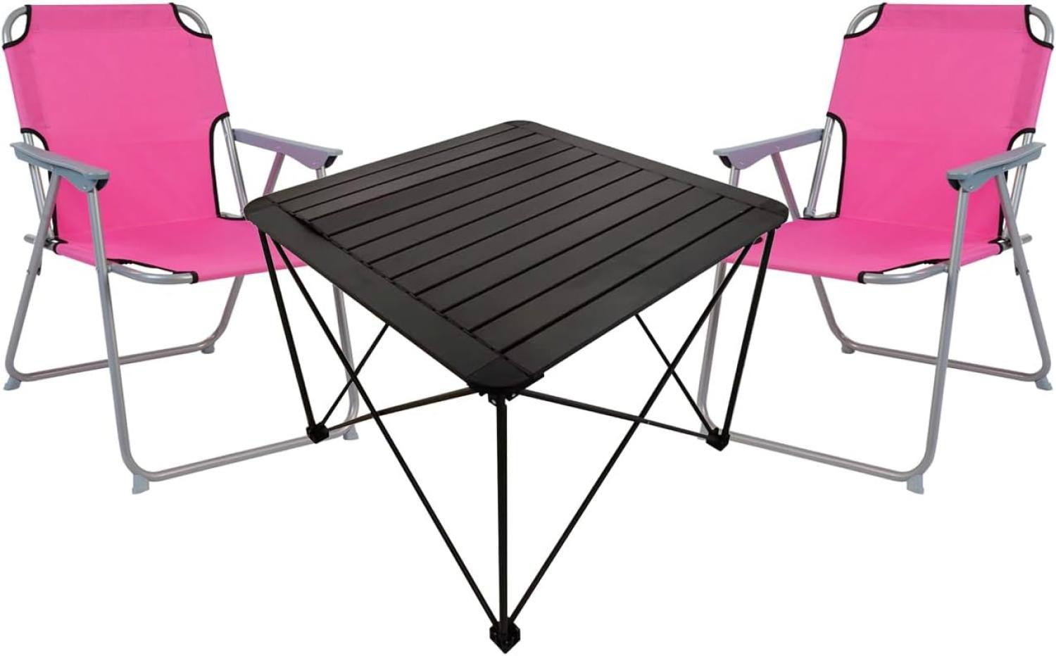 3teiliges Campingmöbel Set Campingtisch Campingstuhl L70xB70xH56cm Bild 1