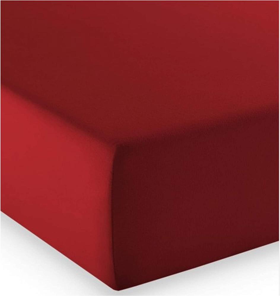 fleuresse Mako-Jersey-Spannlaken Comfort Farbe Bordeaux 4580 Größe: 200 x 200 cm Bild 1