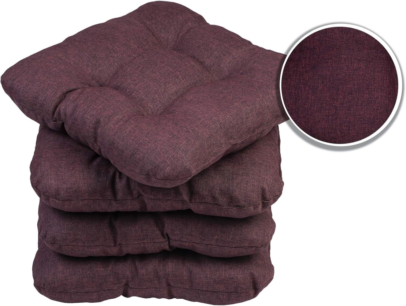 sunnypillow Stuhlkissen 4er Set Stuhlkissen 40x40 cm Bequeme 8cm, Polsterauflage Auflage für Stühle / Bänke Bild 1