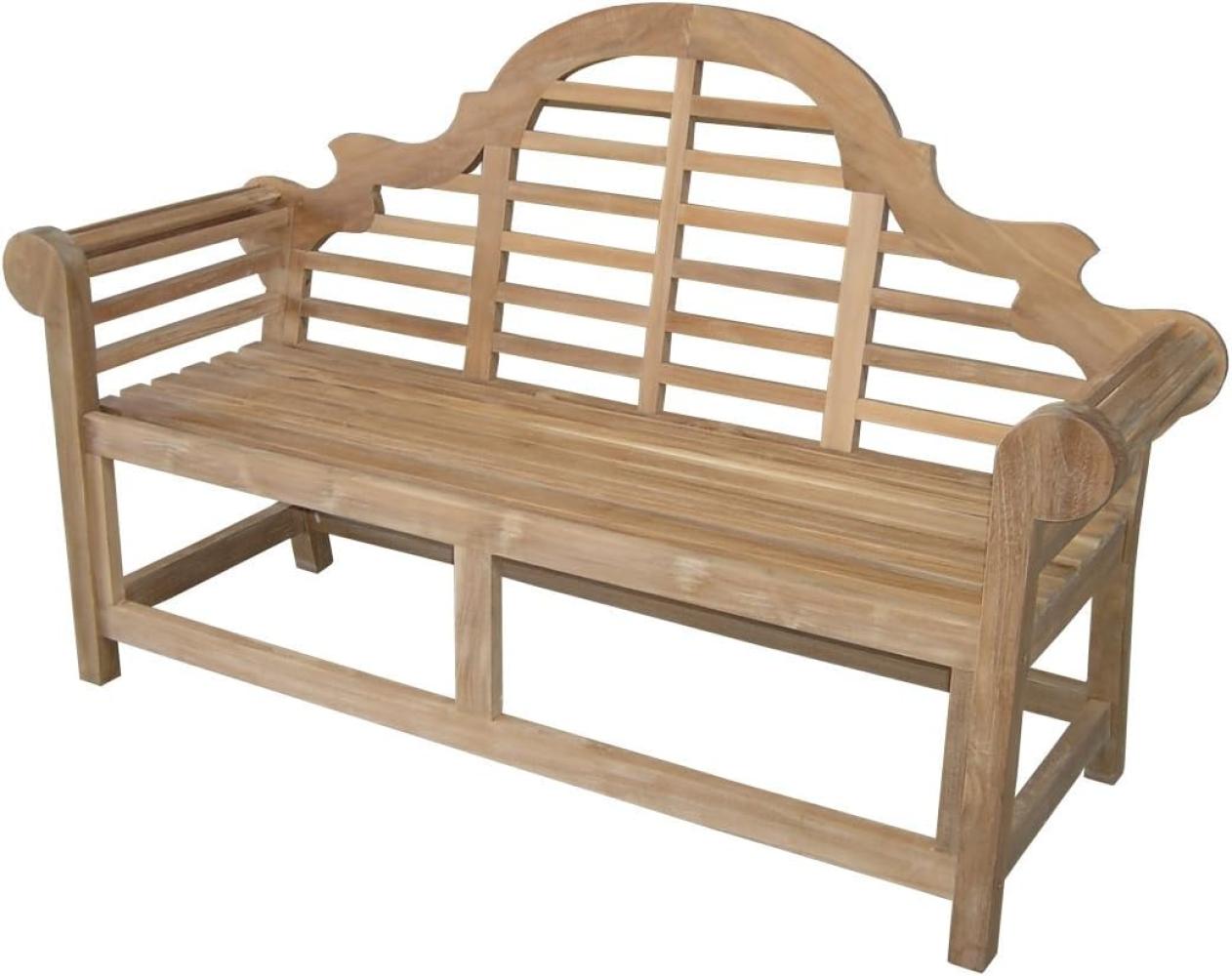 Premium Teak Gartenbank für 3 Personen Sitzbank Parkbank elegant Natur 167 cm Bild 1