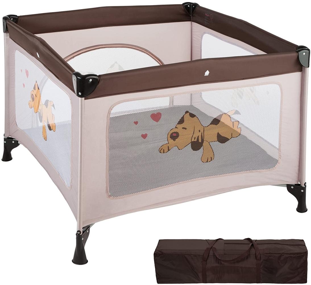 TecTake Kinder Reisebett Laufstall mit Babyeinlage - diverse Farben - (Braun Coffee | Nr. 402207) Bild 1