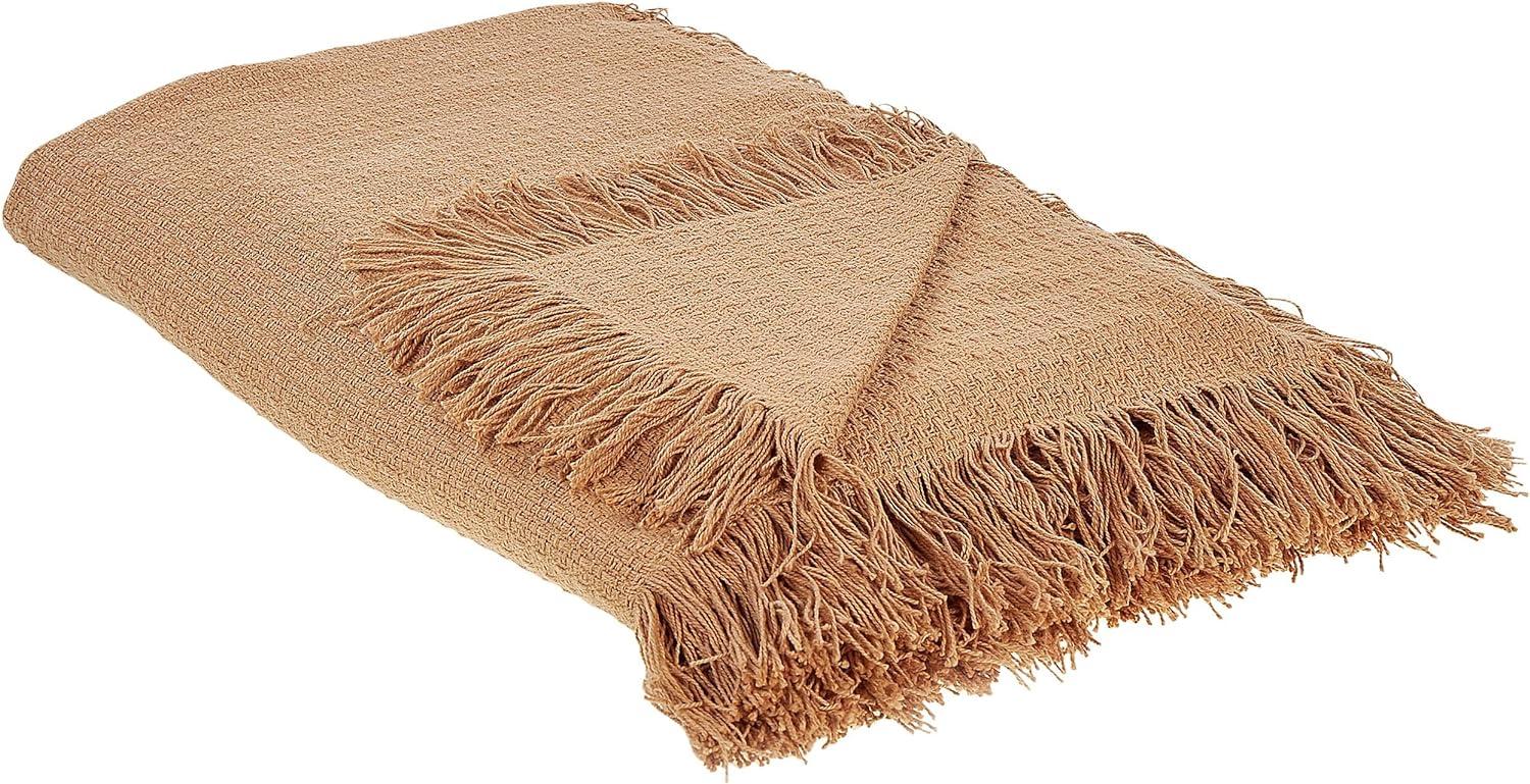 Tagesdecke YERBENT Baumwolle 200 x 220 cm Goldbraun Bild 1