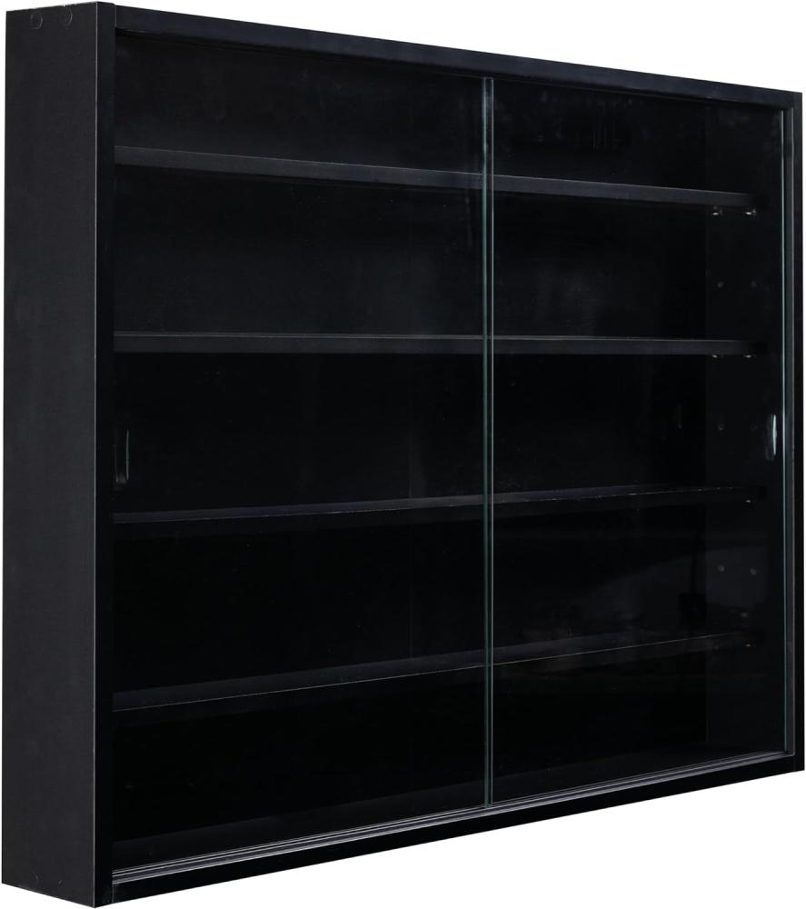 Inter Link - Sammlervitrine - Hängevitrine - Wandregal - Glasvitrine - Wandvitrine - Hängeregal - Schaukasten - MDF - Schwarz (80x60x9. 5 cm) Blacklava Bild 1