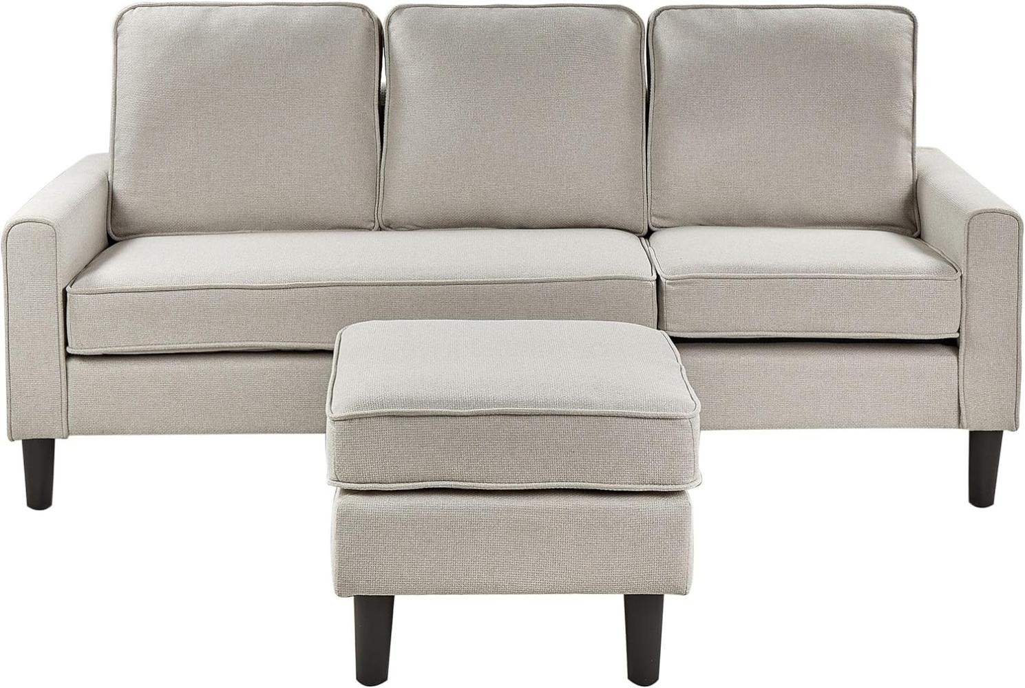 3-Sitzer Sofa hellbeige mit Ottomane AVESTA Bild 1