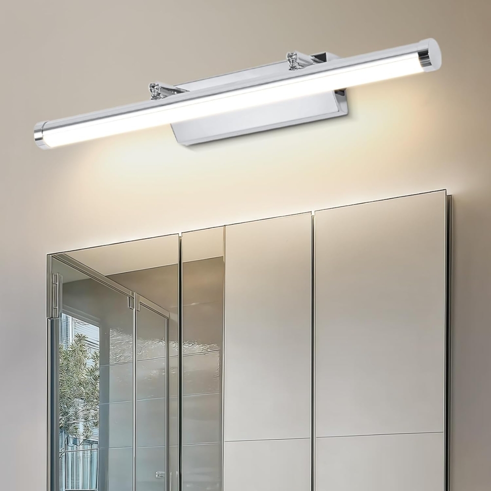 Dehobo LED Spiegelleuchte Bad 42CM 9W - Spiegellampe Badezimmer mit Schalter IP44 Wandbeleuchtung Neutralweiß 4000K 730LM für Badzimmer - Badleuchte Badspiegel Lampe Edelstahl Spiegel Schminklicht Bild 1